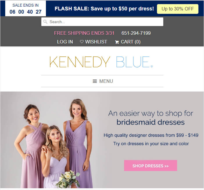 kennedy-blue-floating-bar-example - OptinMonster kennedy blue floating hello bar