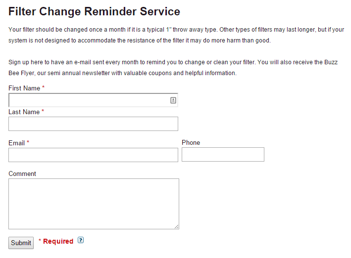 Busbys.com offers reminders to change your air filter Busbys.com offers reminders to change your air filter