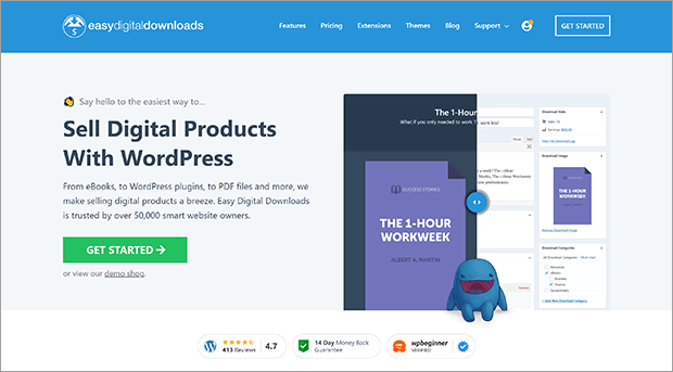 EasyDigitalDownloads - OptinMonster Easy Digital Downloads homepage